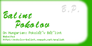 balint pokolov business card